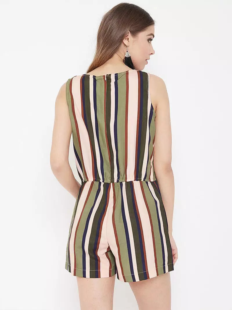 Stripes printed romper