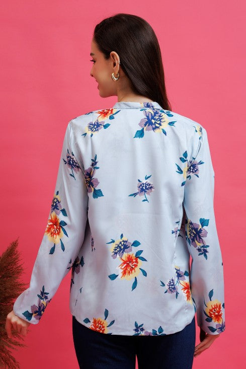 Floral Printed Blazer Style Shrug