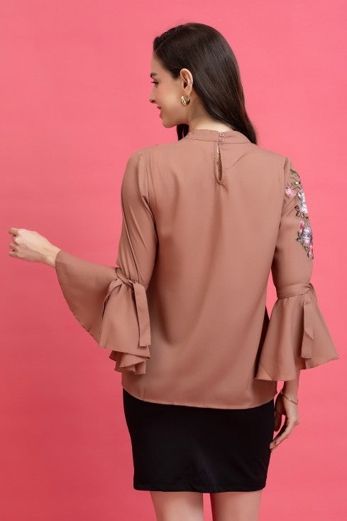 Embroidered bell Sleeves Top