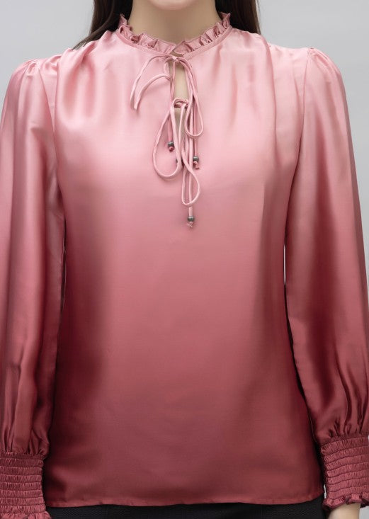Ombre Smocked Satin Top