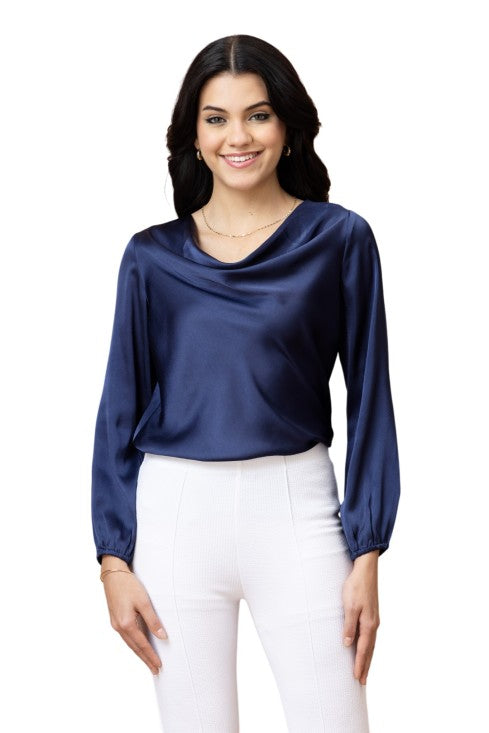 Cowl Neck Satin Top