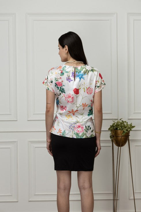 Front Tie-Up Satin Top