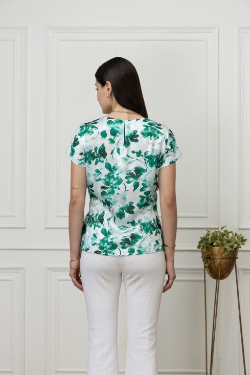 Front Tie-Up Satin Top