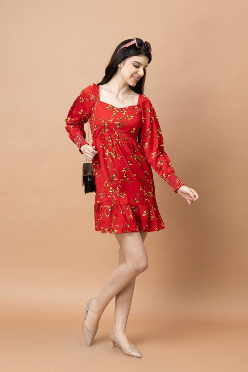 Floral Printed Fit & Flare Dress