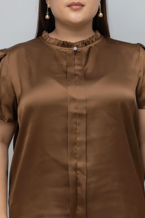 Tulip Sleeves Satin Top