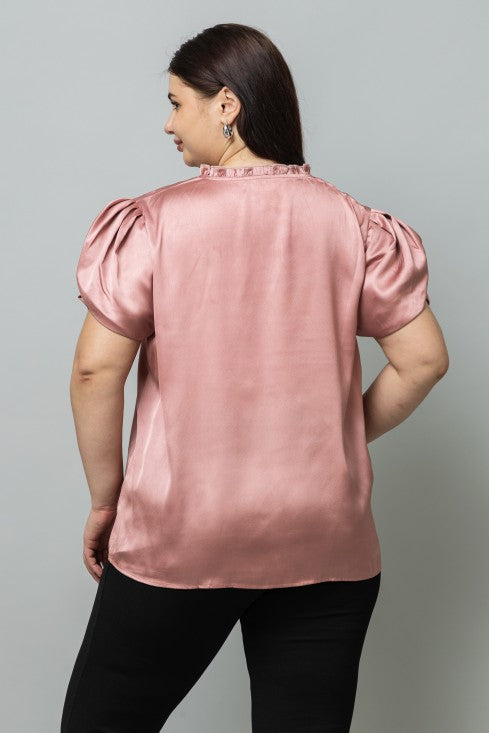 Tulip Sleeves Satin Top