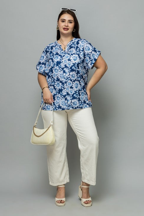 Front Open Band Collar Top