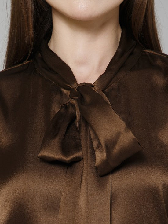Tie Neck Satin Top