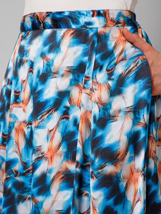 Flared Satin Skirt