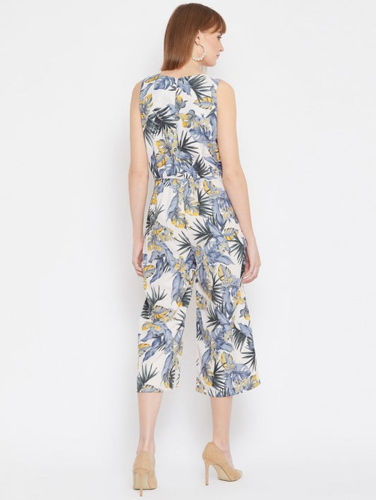 Tropical Print Culotte Style Jumpsuit
