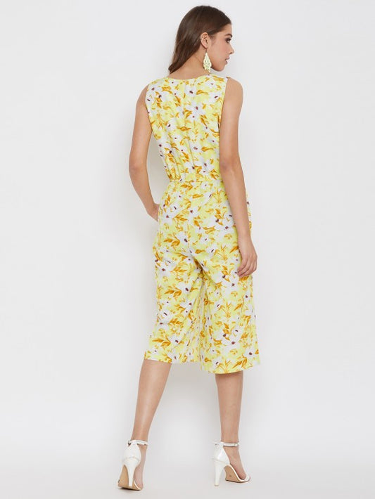 Floral Print Culotte Style Jumpsuit
