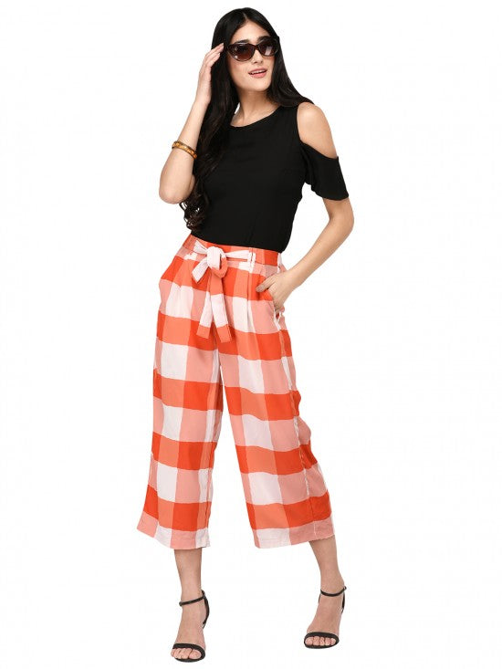 Checks printed culottes