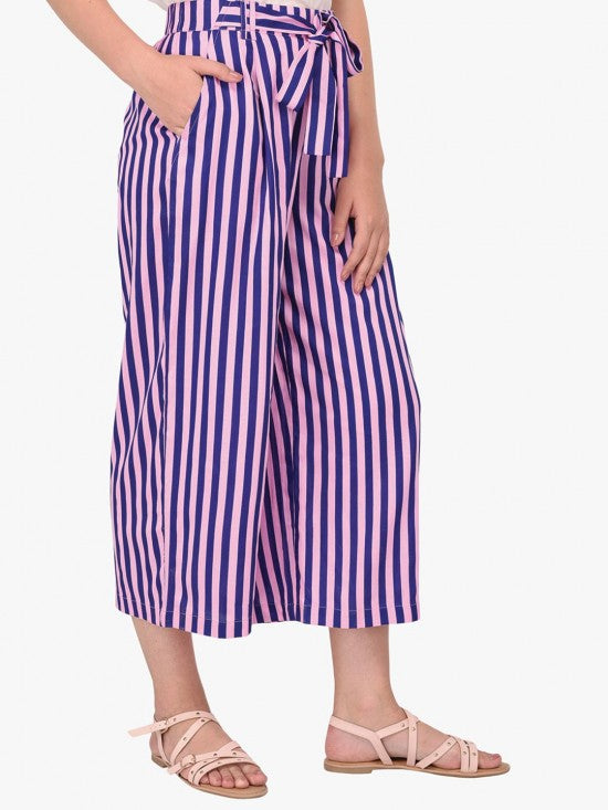 Culottes with wide stripes print