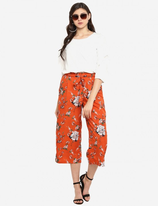 Floral printed culottes