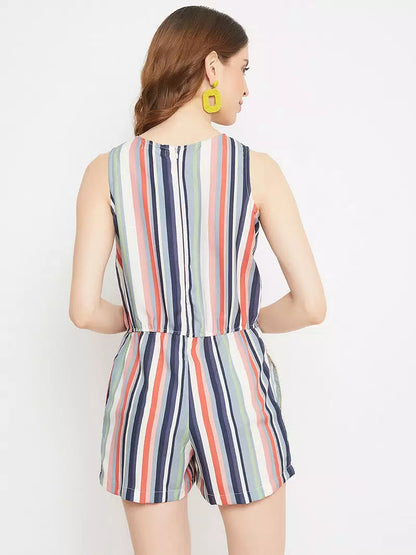Stripes printed romper