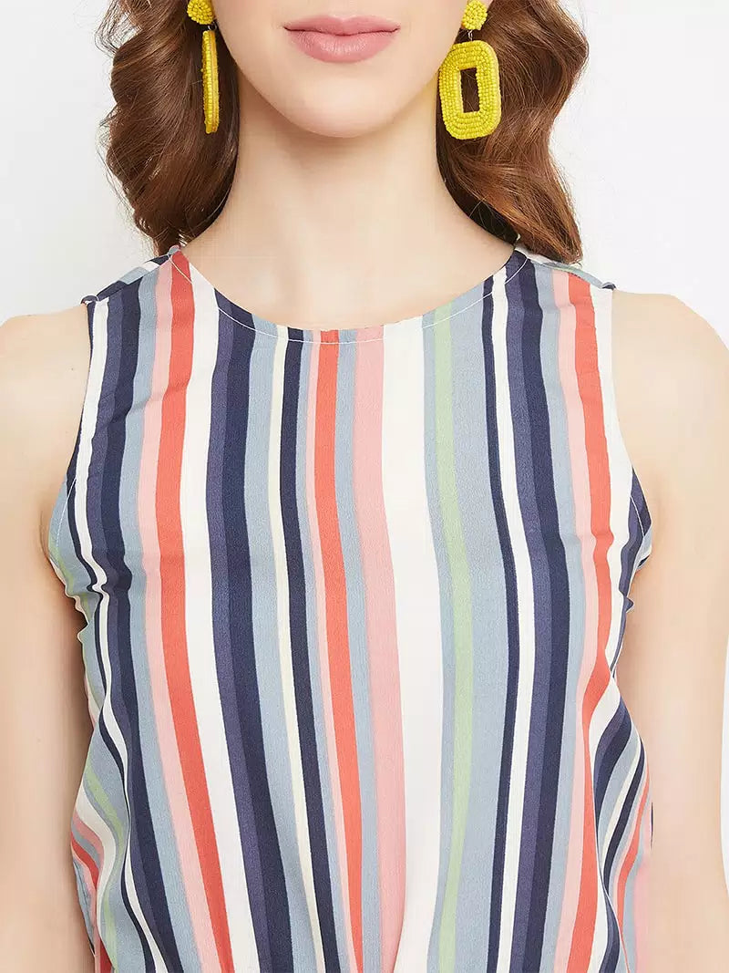 Stripes printed romper