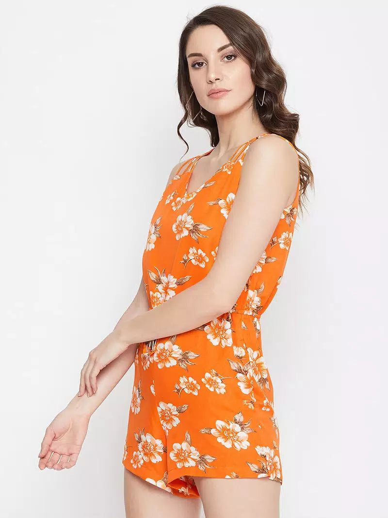 String strap style drawstring romper