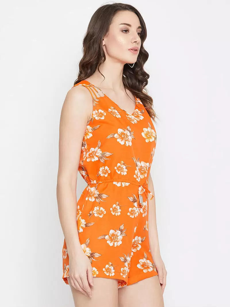 String strap style drawstring romper