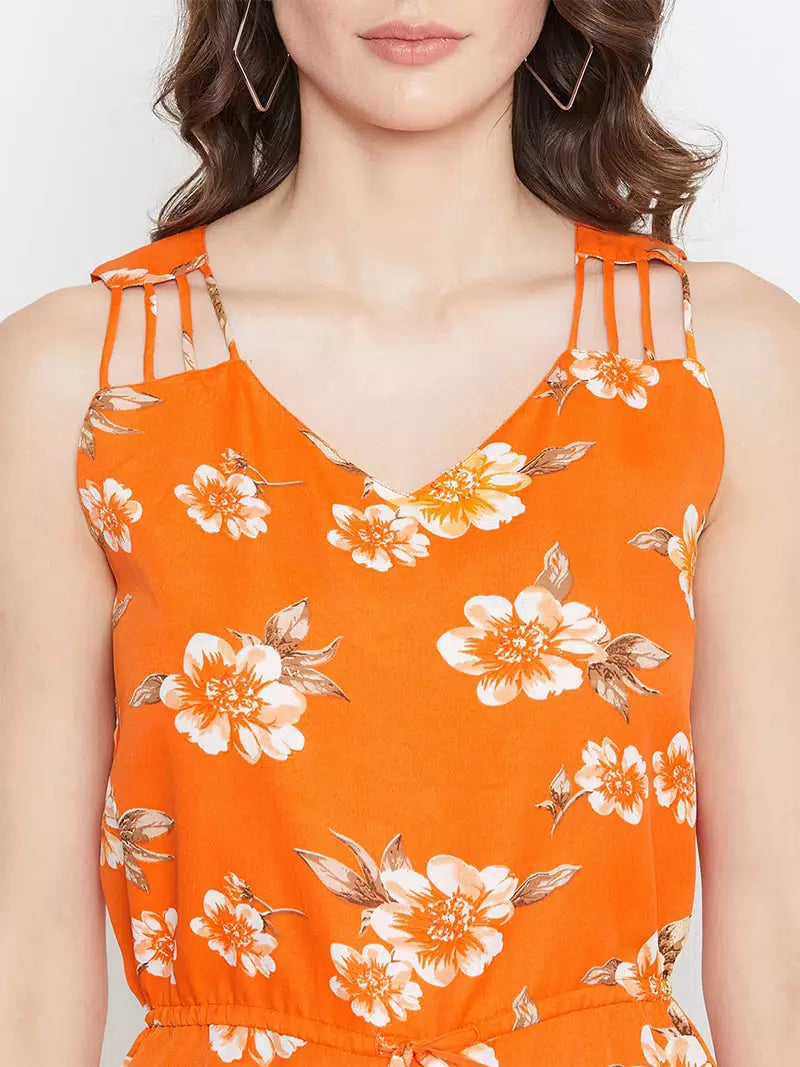 String strap style drawstring romper