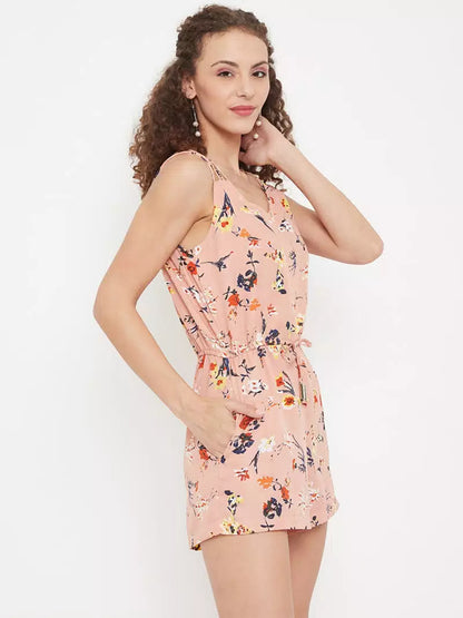 String strap style drawstring romper