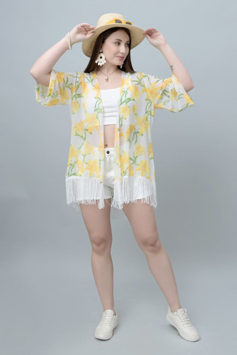 Floral Print Kimono