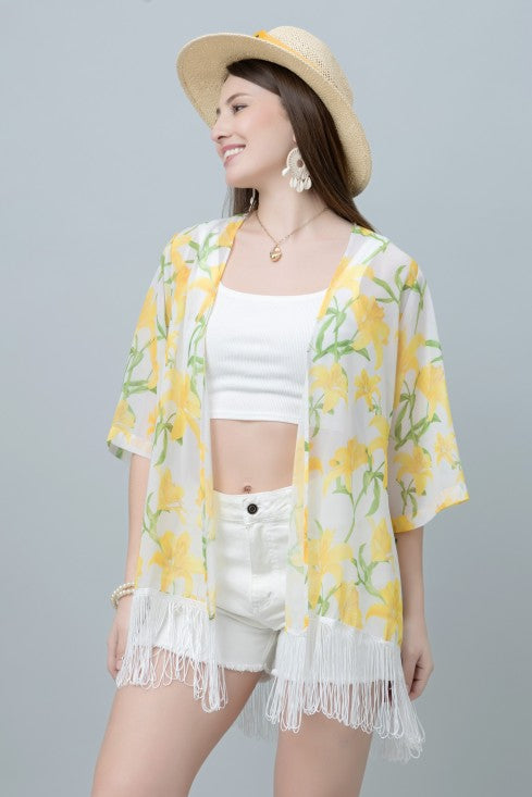 Floral Print Kimono