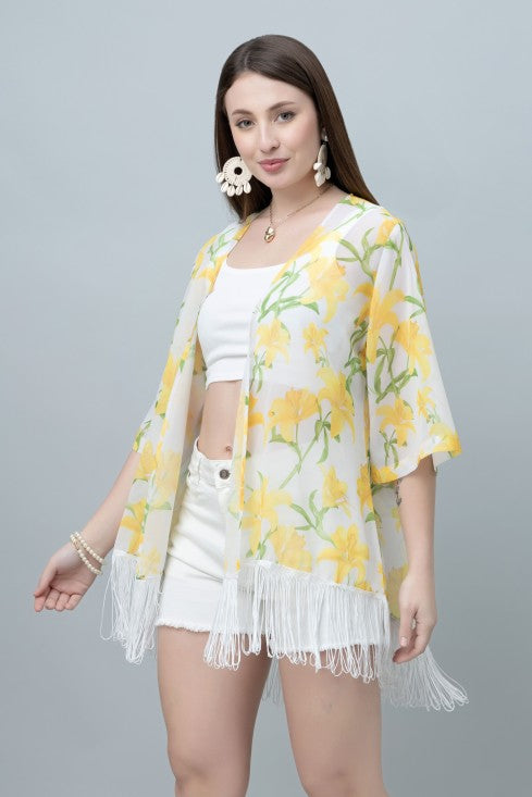 Floral Print Kimono