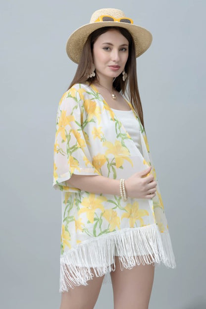 Floral Print Kimono