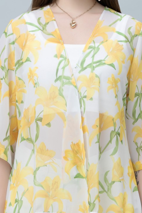 Floral Print Kimono