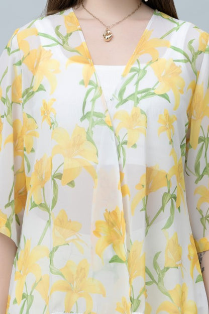 Floral Print Kimono