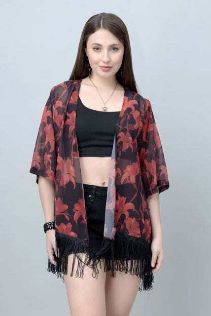 Floral Print Kimono