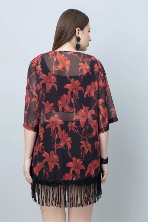 Floral Print Kimono
