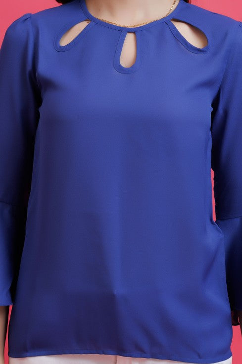 Solid Keyhole Neck Top