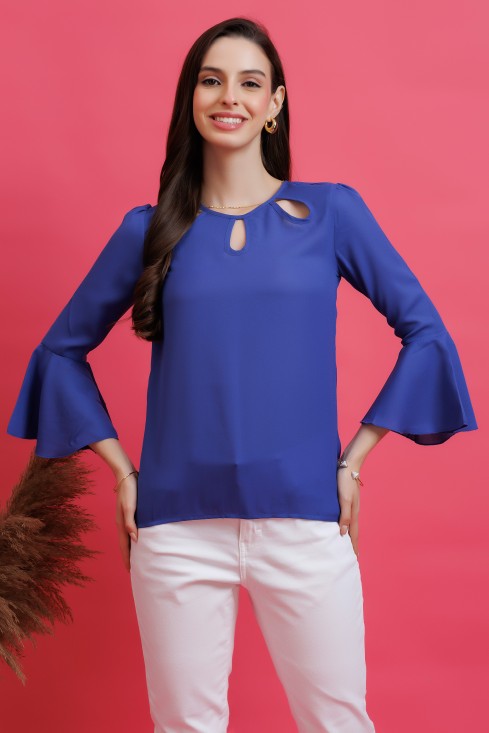 Solid Keyhole Neck Top