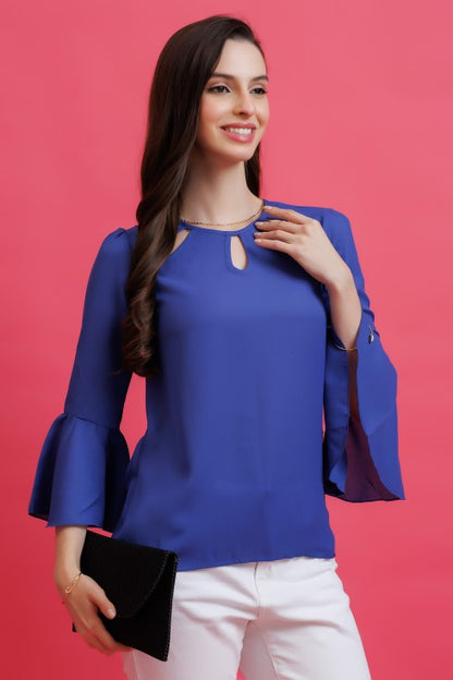 Solid Keyhole Neck Top