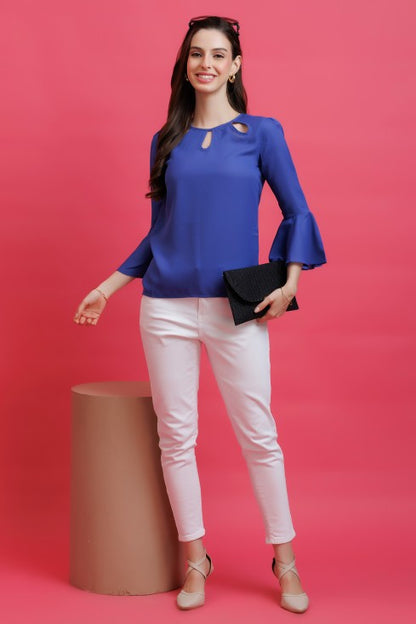 Solid Keyhole Neck Top