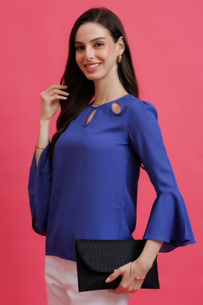 Solid Keyhole Neck Top