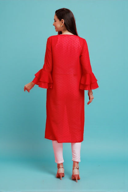 Dobby Bell Sleeves Shrug
