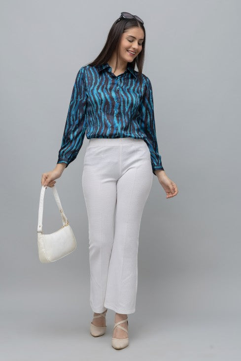 Printed Satin Shirt For Women