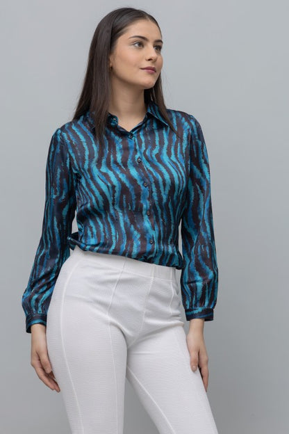 Printed Satin Shirt For Women