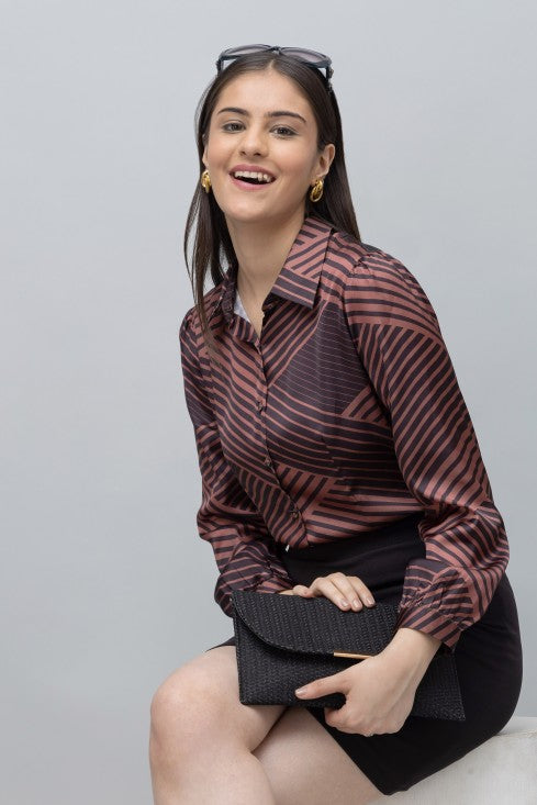 Striped Satin Shirt