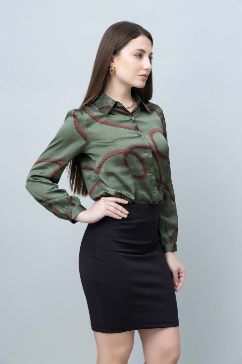 Printed Satin Shirt