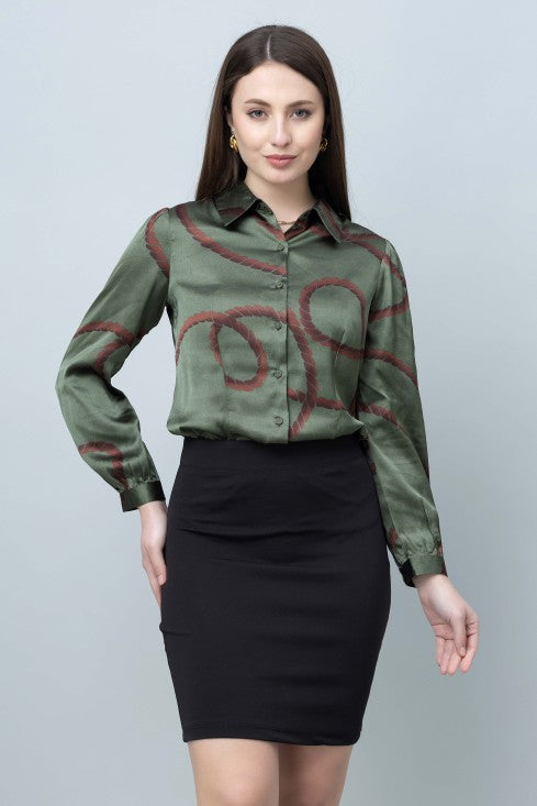 Printed Satin Shirt