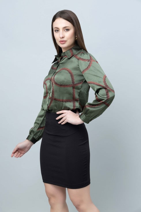 Printed Satin Shirt
