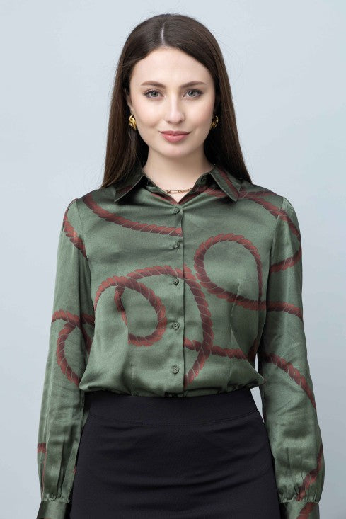 Printed Satin Shirt
