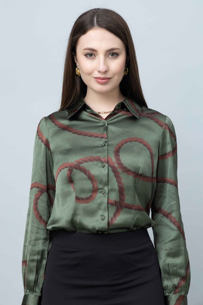 Printed Satin Shirt