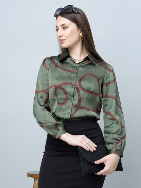 Printed Satin Shirt