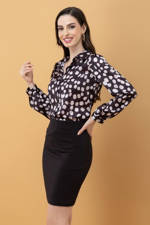 Polka Printed Classic Shirt