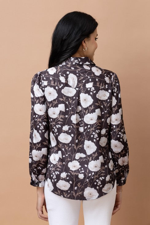 Floral Printed Casual Satin Shirt