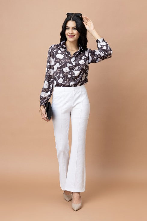 Floral Printed Casual Satin Shirt